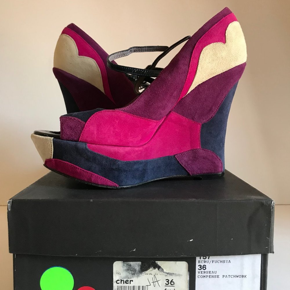 Sonia Rykiel Patchwork Suede Platform Eu Size 36 - image 1